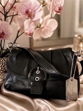 Coach New York Black Silver HangTag on Silver Ball Chain.